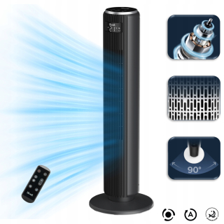 Čierny stĺpový ventilátor Levoit TempSense 36 Pro Tower Fan